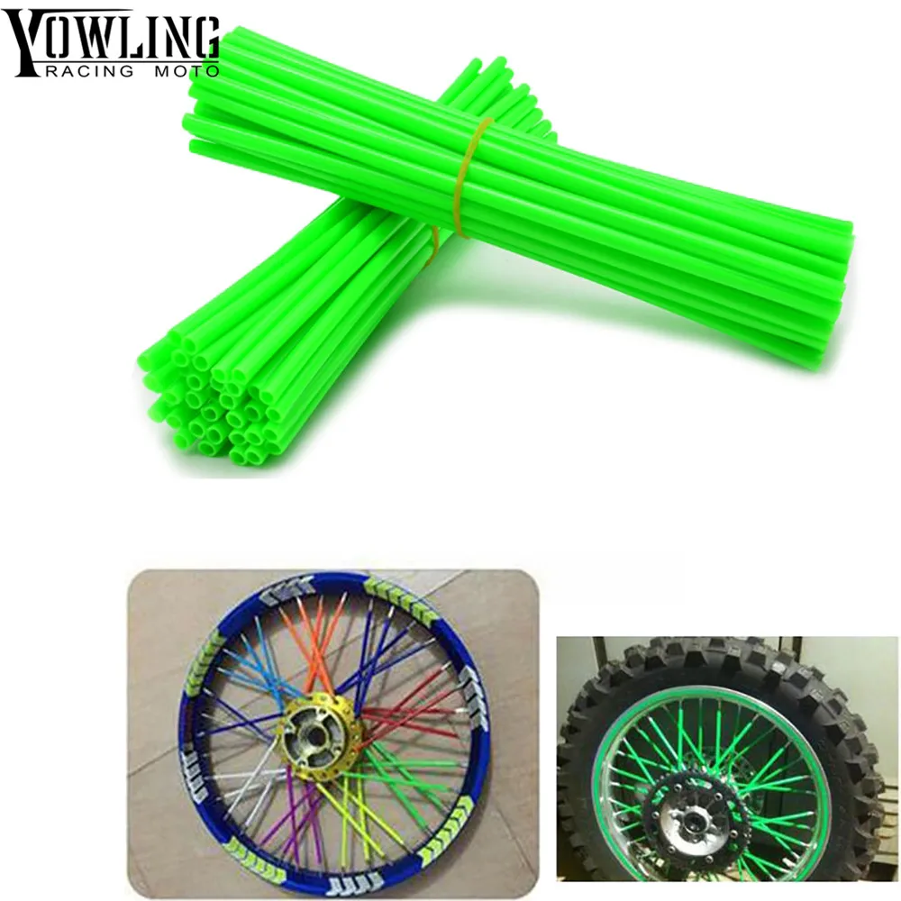 

72Pcs Wheel RIM Spoke Skins Sticker Accessories Motocross Dirt Bike For Kawasaki KFX KLX 110L 140L 250S 250SF 400R 400SR 450R