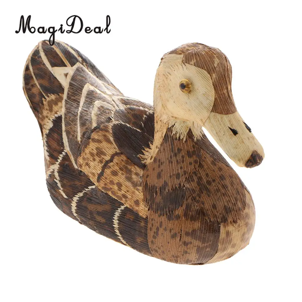 Rustic Bamboo Crafts Duck Owls Animal Figurine Ornament Furnishing Articles