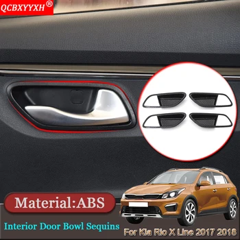 

Car-styling Car Inside Door Handle Frame Inside Door Bowl Sequins Covers Auto Accessories For Kia Rio X Line KX Cross 2017 2018