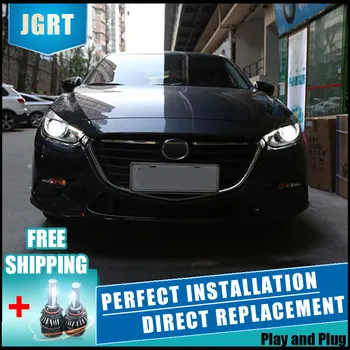 

car styling For Mazda 3 Axela headlights assembly 2017 for Mazda 3 Axela xenon H7 with hid kit 2 pcs.