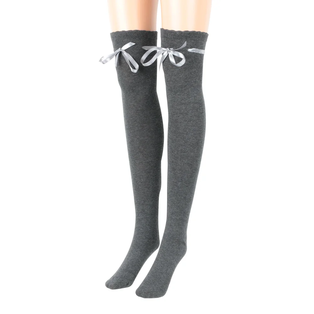 

5 Solid Color Fashion Ladies Knee High Stockings Women Over Knee Thigh High Thick Lovely Girl Knitting Long Stockings