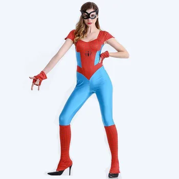 

New Spiderman Women Fantasia Spiderman Costume Halloween Costumes Costume Adult Christmas Carnival Clothes Jumpsuits