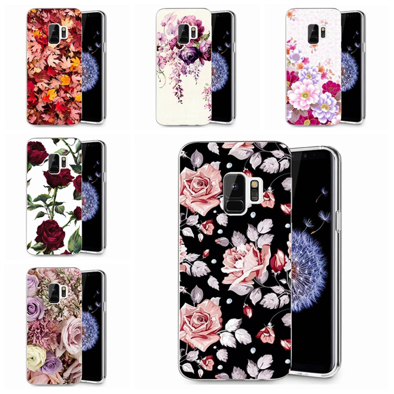 For Samsung Galaxy S9 S9Plus S8 Plus S7 edge J500 A3 A5 2017 TPU Colorful Flora Flower Face Painted Silicone Case Fundas E079 |