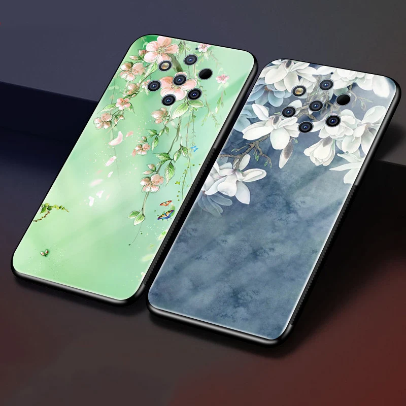 Чехол для Nokia 9 PureView, роскошный чехол из закаленного стекла, мягкий чехол для Nokia9 PureView 5,9", стеклянный чехол для Nokia 9 Pure View