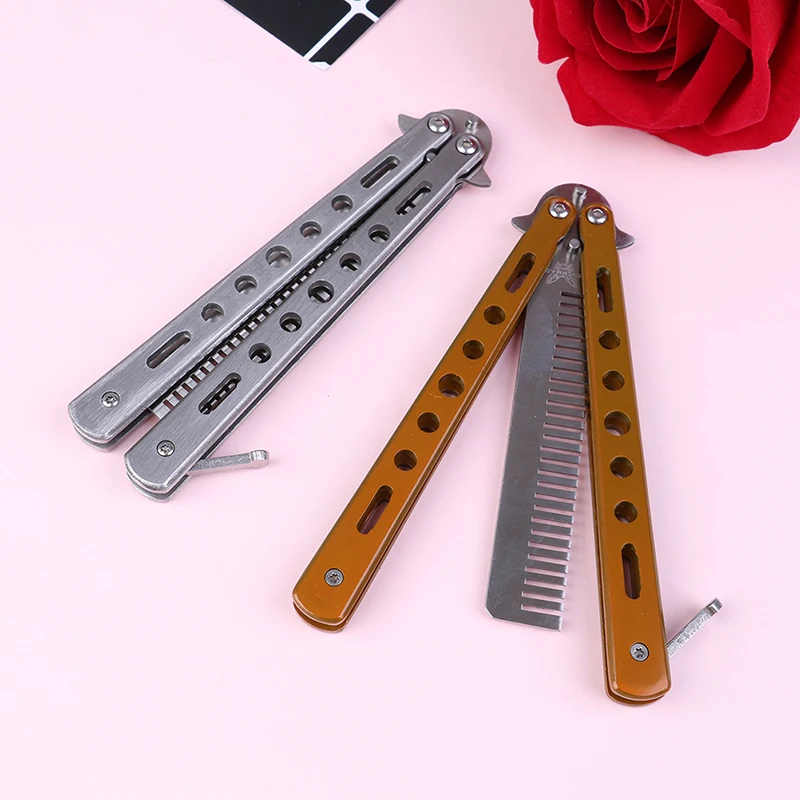 

Stainless Steel Outdoor Camping Knife Comb Practice Butterfly In Knife Trainer Training Folding Knife Dull Tool