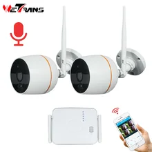 Wetrans CCTV Security Camera System HD 1080P Wifi Mini NVR Kit Video Surveillance Home Wireless IP Camera Set Audio Outdoor