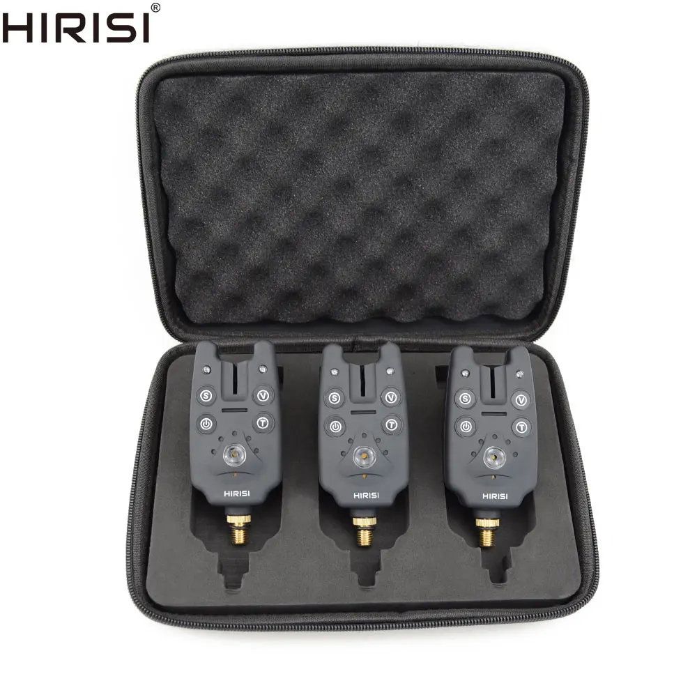 

Wholesale 3 Sets B1101-3 Rubber Finished LED Fishing alarm set In Zipped Protection Case