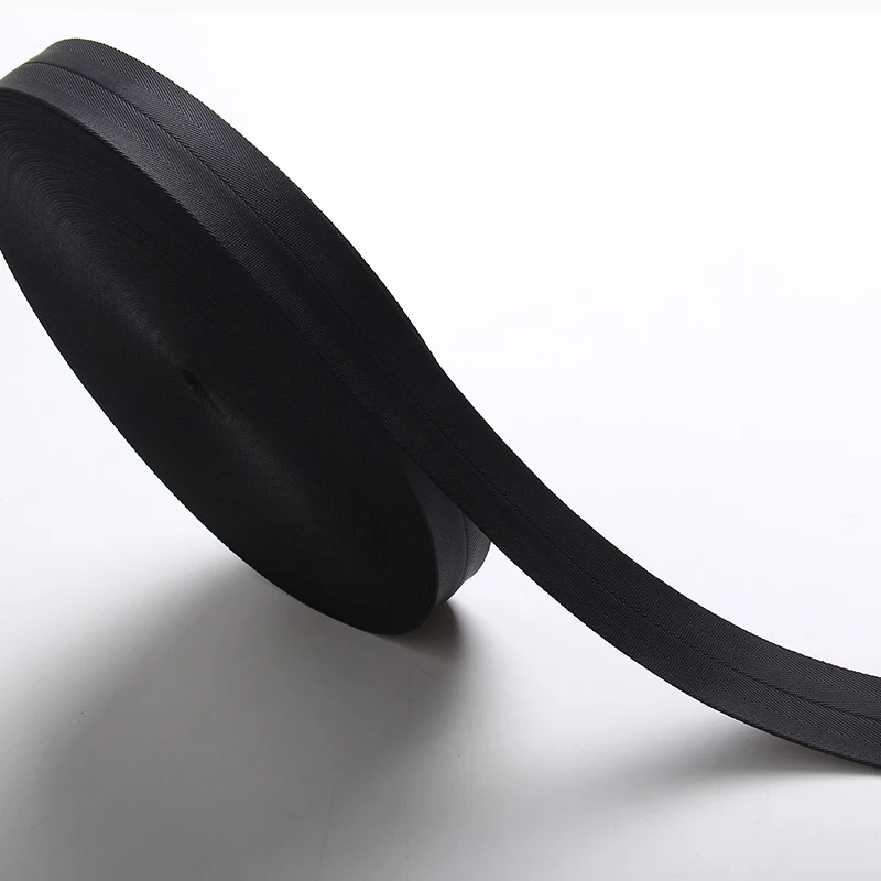 Buy hallow nylon seat belt webbing black color tubular