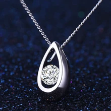 0.30carat GIA Certified Natural Diamond Pendant Necklace for Women 18K White Gold Fine Jewelry for Wedding and Engagement