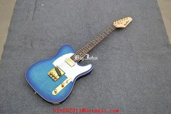 

free shipping customized new Big John electric guitar with tiger stripes mahogany body and gold hardware in red F-1794 1795