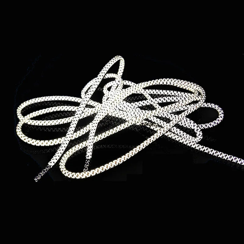 1 Pair Highlight Reflective Fashion Laces Polyester Paisley Reflective Shoelace Round Visible Baby Safety Cordon Shoes Shoelaces