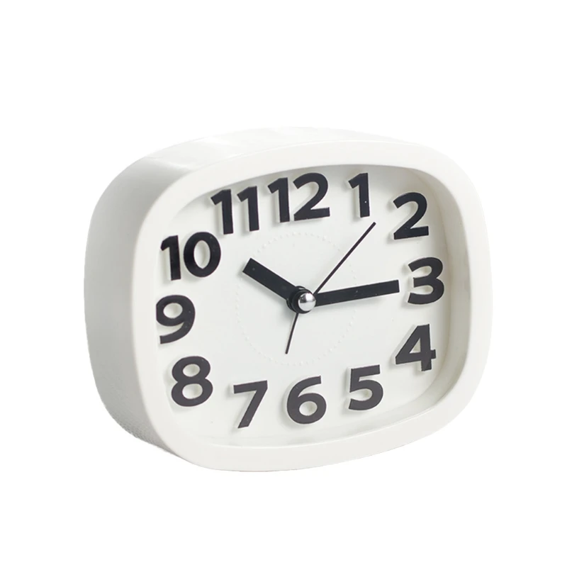 GOHAND Mini Mute Alarm Clocks Battery Bedside Desk Table Home Decor Kid Creat Gifts Square Portable Candy Colors