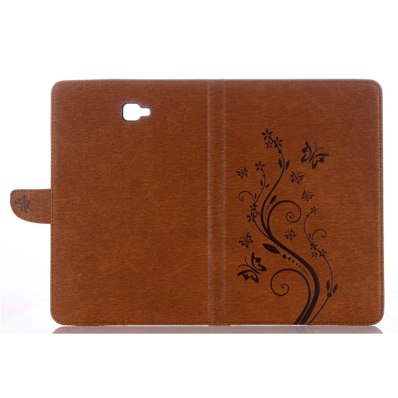 Printing Magnetic Wallet Smart Tablet Case For SAMSUNG Galaxy Tab A A6 10.1 P580 P585 Butterfly Embossed Flip PU Leather Cover (31)