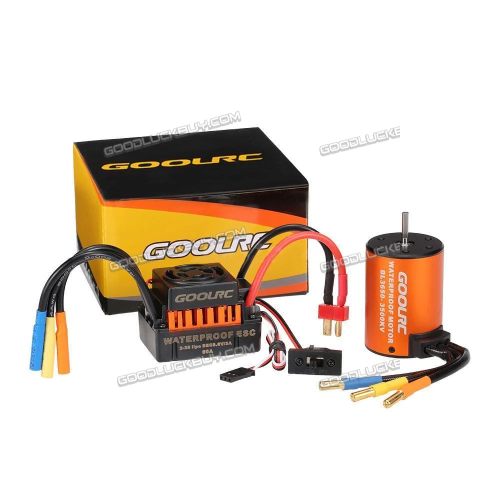 

Waterproof 3650 3500KV Brushless Motor w/ 60A ESC Combo Set for 1/10 RC Car
