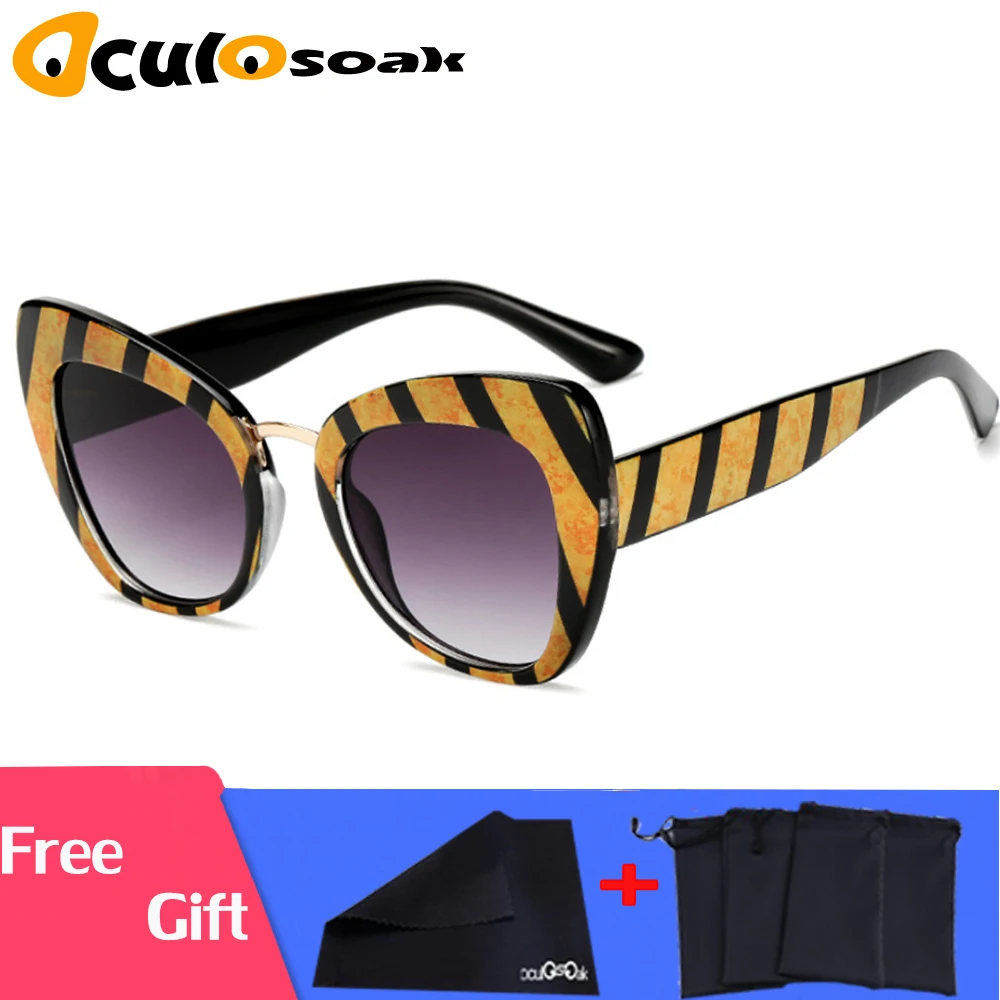 2019 Vintage Cat Eye Shades for Women Sunglasses Luxury Brand Designer Festival Clear Black White Leopard Sun Glasses