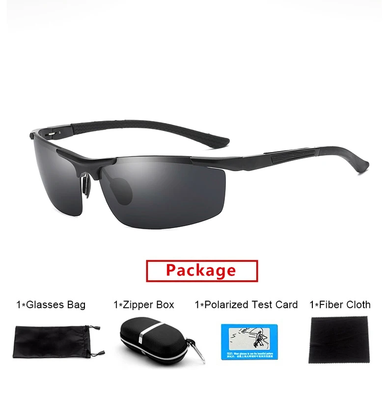 SAYLAYO поляризованные солнцезащитные очки из алюминиево-магниевого сплава, мужские фирменные дизайнерские солнцезащитные очки для вождения, мужские солнцезащитные очки Polaroid, солнцезащитные очки для мужчин, UV400 - Цвет линз: Black with box