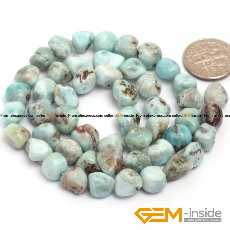 Larimar: Batata chip & Forma Contas Larimar Freeform Pedra Natural DIY Contas Contas Loose Para Pulseira Fazendo Strand 15 “atacado