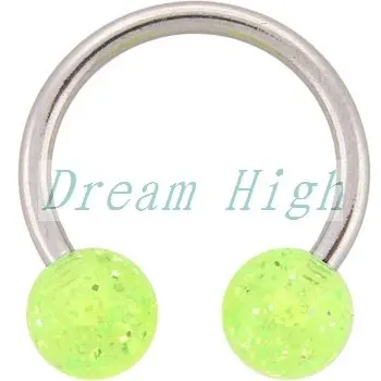 

Wholesale Glitter Horseshoe Circular Barbell Fashion Body jewelry 100pcs/lot Free Shipping