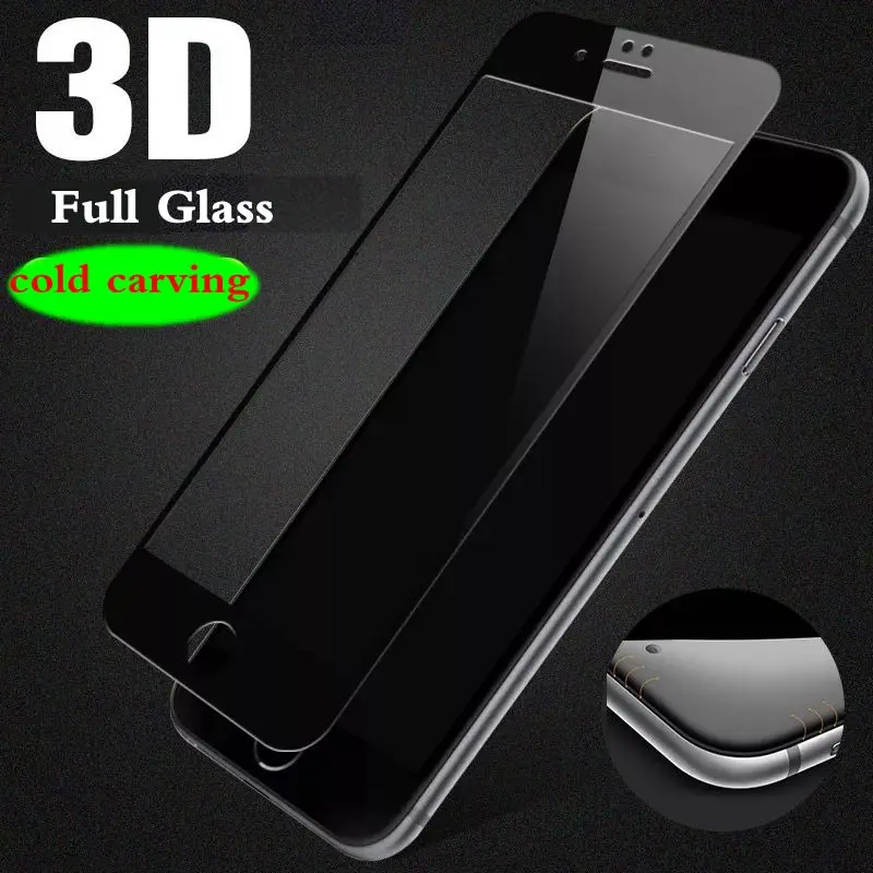 Xwmkai 3D Hardness Curved Edge Full Cover Screen Protector For Iphone7 8 6splus Tempered Glass Iphone6plus Protective | Мобильные