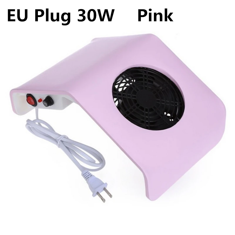 30 Вт гвоздь пылесборник стол ногтей пылесос машина УФ гель для прочистки бура маникюрные инструменты с 2 мешками для сбора пыли - Цвет: EU 30W Pink