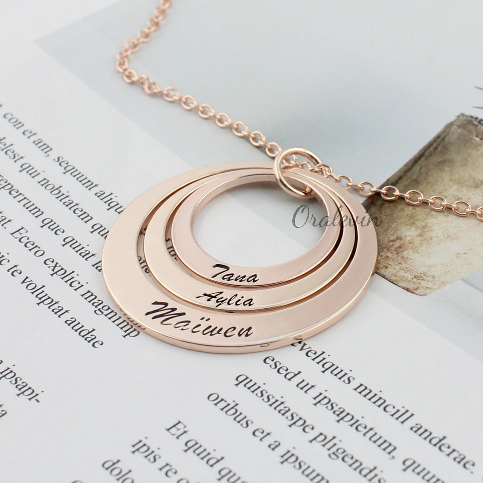 3 Circle Name Necklace Clearance, 52 