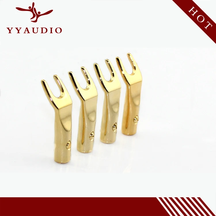 YYAUDIO 50 шт./лот латунный цинковый сплав и позолоченные Y образные вилки для