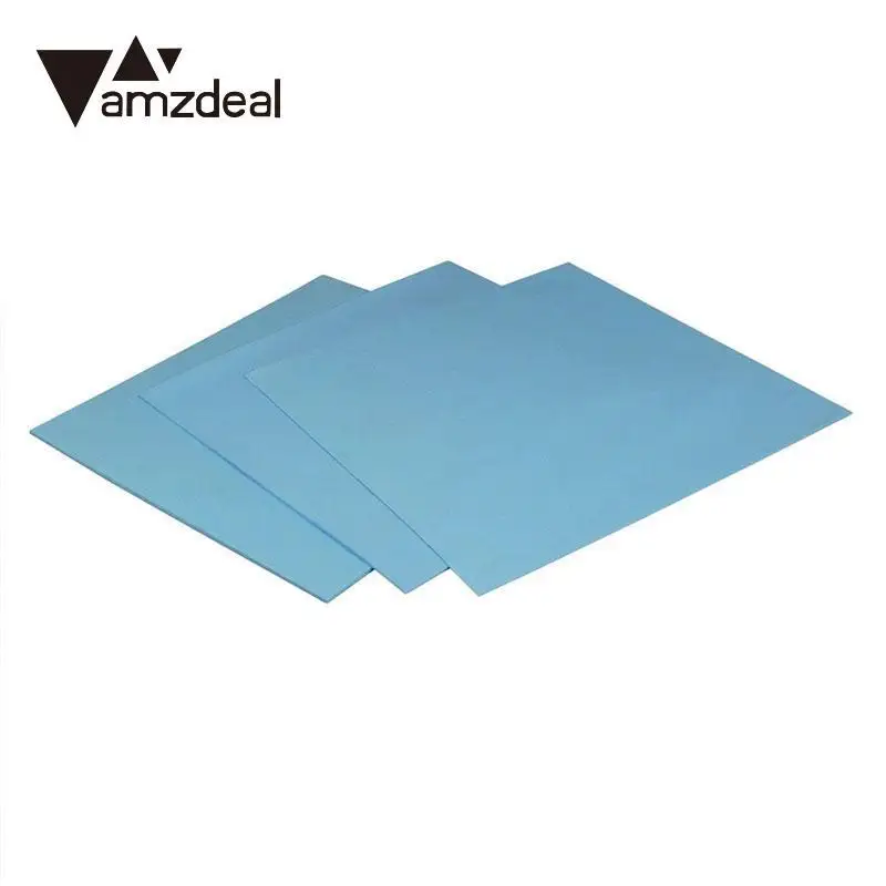 Amzdeal 100x100x1 ملليمتر دائم سيليكون زعانف التبريد عالية cpu gpu الوسادة التوصيلية الحرارية وازم الحاسوب