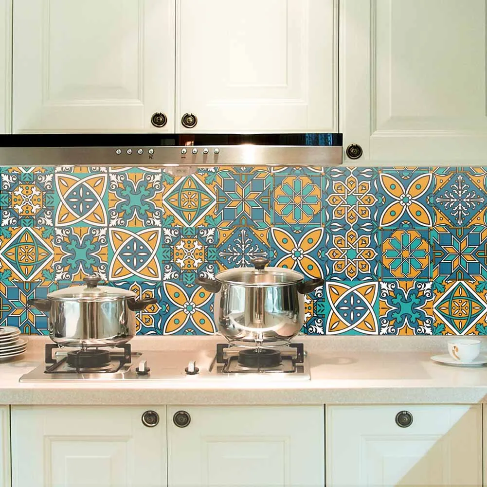 New 1 Roll Retro Tile Stickers Kitchen Waterproof Wall Stickers Bathroom Self Adhesive DIY Wall Decals XOA88 New 1 Roll Retro Tile Stickers Kitchen Waterproof Wall Stickers Bathroom Self Adhesive DIY Wall Decals XOA88