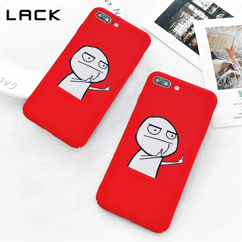 

LACK Classic Black Painting Phone Cases For iphone 7 Case For iphone 7 6 6s 8 Plus X Funny Cartoon Middle Finger Back Cover Capa