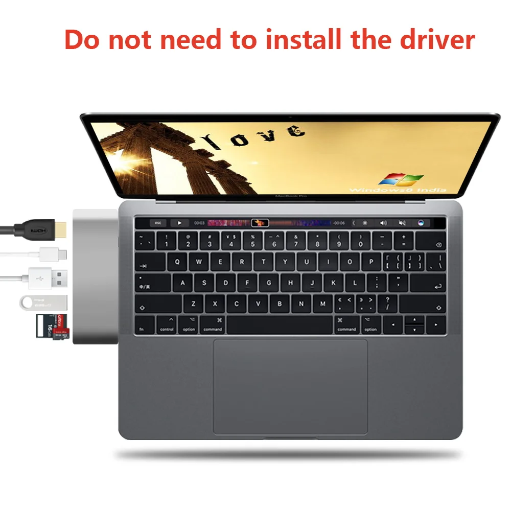 USB концентратор с Type C на HDMI 4K 3 0 адаптер Thunderbolt Dock PD SD/TF кардридером для Macbook Pro Samsung