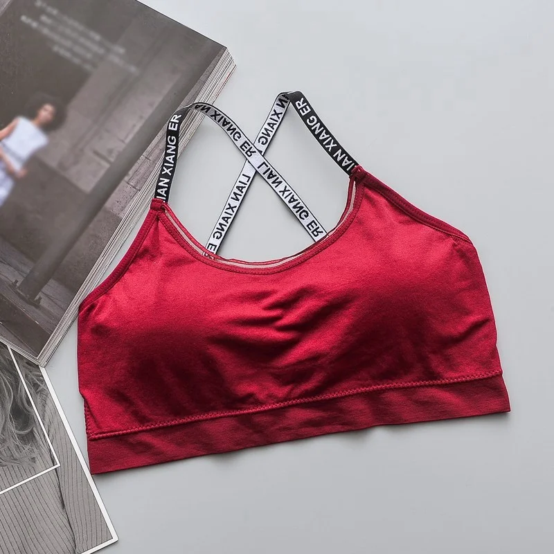 

Woman Seamless Letter Print Bra Beauty Back Tanks Top Female Tube Top Underwear