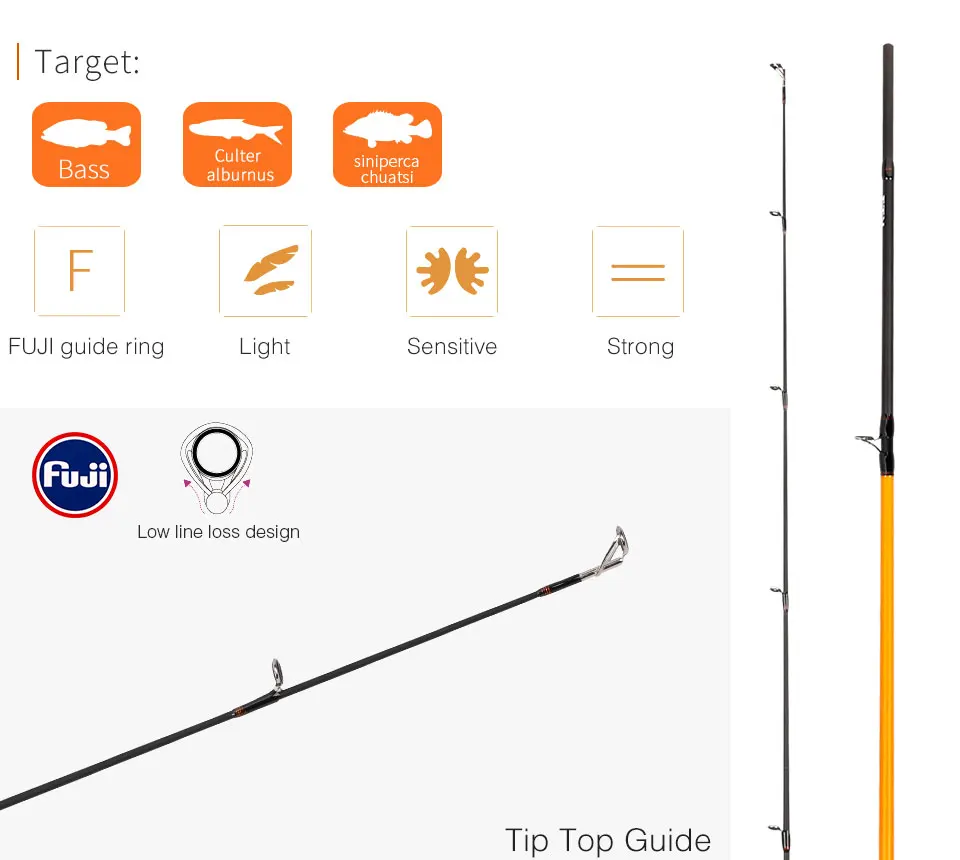 TSURINOYA для рыбалки стержень PIONEER 2,12 м мл Мощность Фудзи O направляющее кольцо рыболовные удочки из углеродного волокна бас стержень