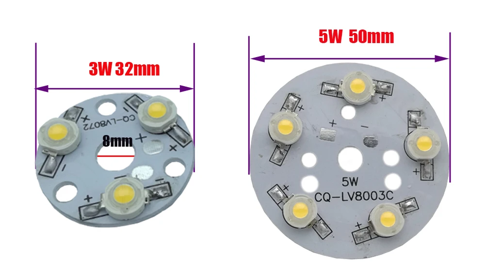 3w-5W-32mm-50mm