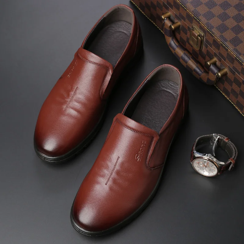 Desai бренд мужская кожаная обувь кожный слой головы деловые Мужская обувь повседневная обувь лоферы на плоской подошве большой размер 38-47