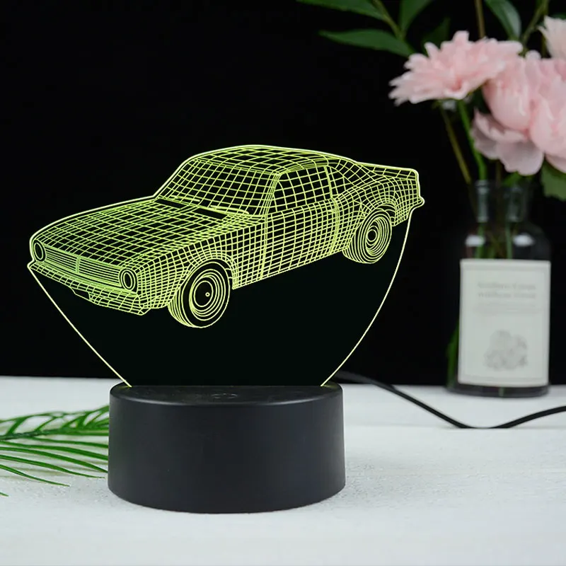 Автомобильный 3D светильник креативный 3D светодиодный ночник s Новинка Иллюзия ночник 3D иллюзия настольная лампа для дома декоративный светильник