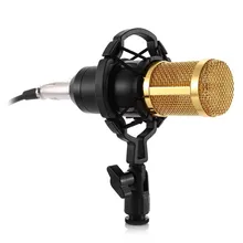 HAWEEL 3.5mm Studio Recording Wired Condenser Sound Microphone with Shock Mount Compatible with PC / Mac for Live Broadcast Show HAWEEL 3.5mm Studio Recording Wired Condenser Sound Microphone with Shock Mount Compatible with PC / Mac for Live Broadcast Show