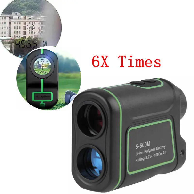 

5-600m 6X Handheld Laser Rangefinder Distance Speed Angle Meter Telescope Laser Range Finder for Golf Hunting Laser Finder