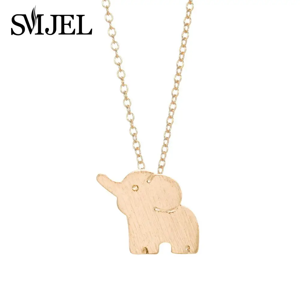 

SMJEL 2017 New Fashion Tiny Lucky Elephant Necklace Jewelry for women Cute Animal Statement Necklaces irthday Gifts Girl N042