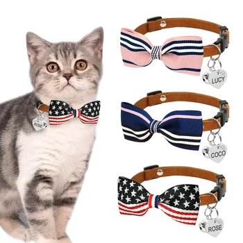 

Puppy Dog Cat Collar Personalized Small Pet Kitten Collars Adjustable Anti-lost Engraved ID Tag Customized For Small Cats Dogs