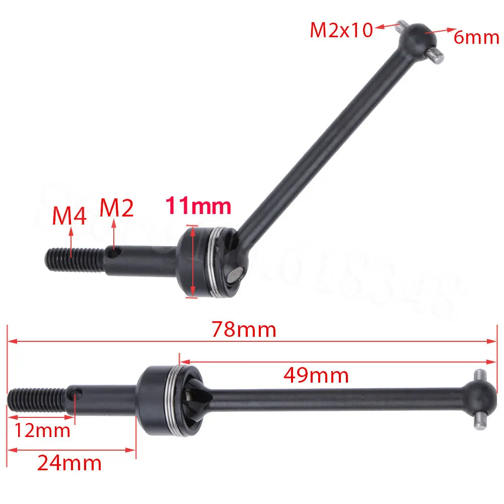 

2pcs/Lot Steel Metal Universal Dogbone Drive Shaft Wheel Axle for HPI RS4 Sport 3 Drift Touring Car Replacement of 113713 113714