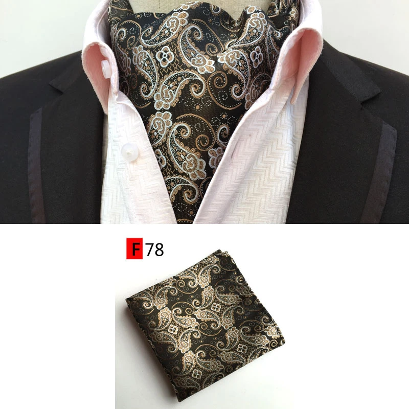 men scarf style 2 Pcs/Set Luxury Golden Paisley Formal Scarf Set Jacquard Woven Scarves with Handkerchief for Men mens designer scarf