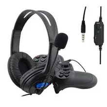 Gaming headset para ps4 com fio fones de ouvido com microfone 3.5mm graves profundos fone de ouvido com microfone para ps4 sony playstation 4 pc estéreo(China)