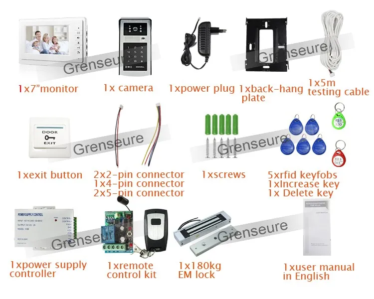 Провод " экран видео домофон система двери+ открытый RFID код клавиатуры дверной Звонок камера Электрический магнитный замок