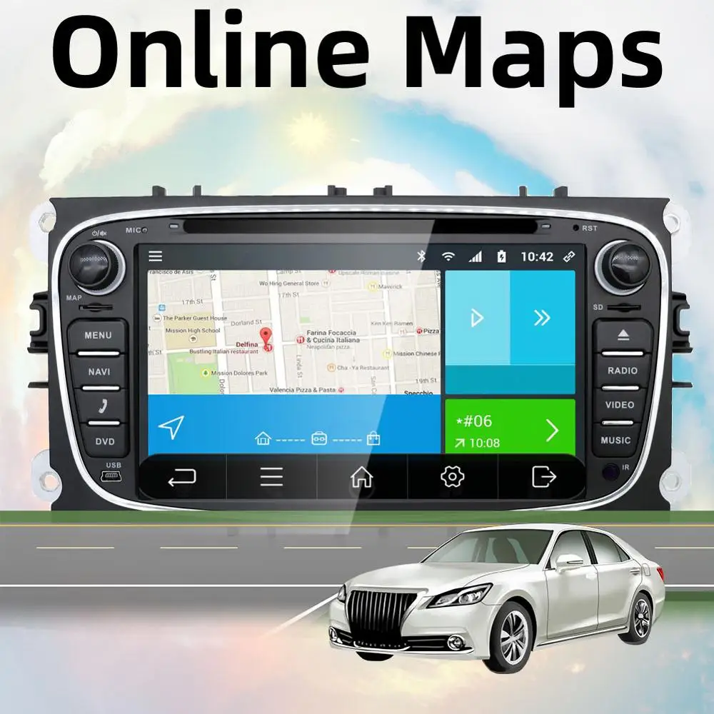 Bosion 2 din Android 9.0 car dvd for ford fucus mondeo s-max connect radio car HD car multimedia pl