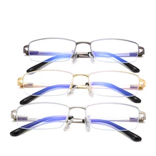 High-end унисекс анти Blue-ray Comtuper половина оправы очки металлические очки с оптическими линзами по индивидуальному заказу Aceepted 8729CJ