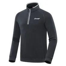 Мужская рубашка для гольфа на молнии с воротником, Зимние флисовые теплые футболки для гольфа для мужчин, дышащая удобная мягкая спортивная одежда D0655