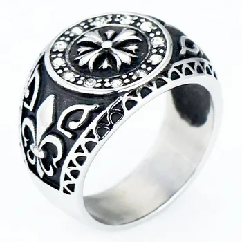 

Korean Jewelry Titanium Steel Jewelry Personality Rights Zhilong Index Finger Ring Cross Rock Men's Ring