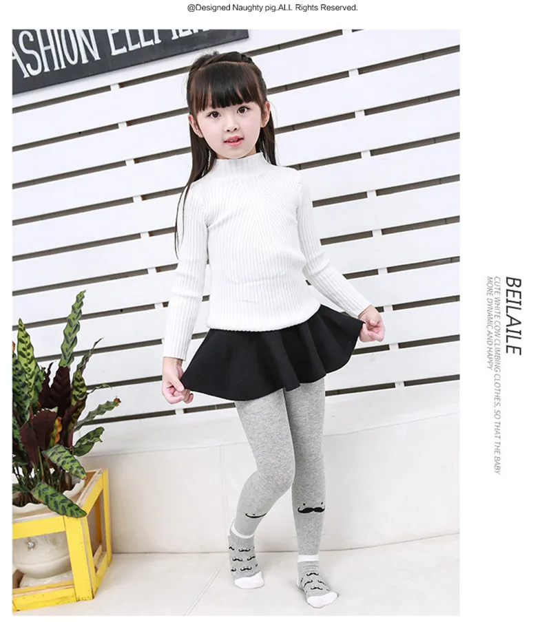 Autumn Girl's Cotton Cute Tights & Stockings Bearded Cartoon Girls Pantyhose Female Children Tights Kids Pantyhoses04
