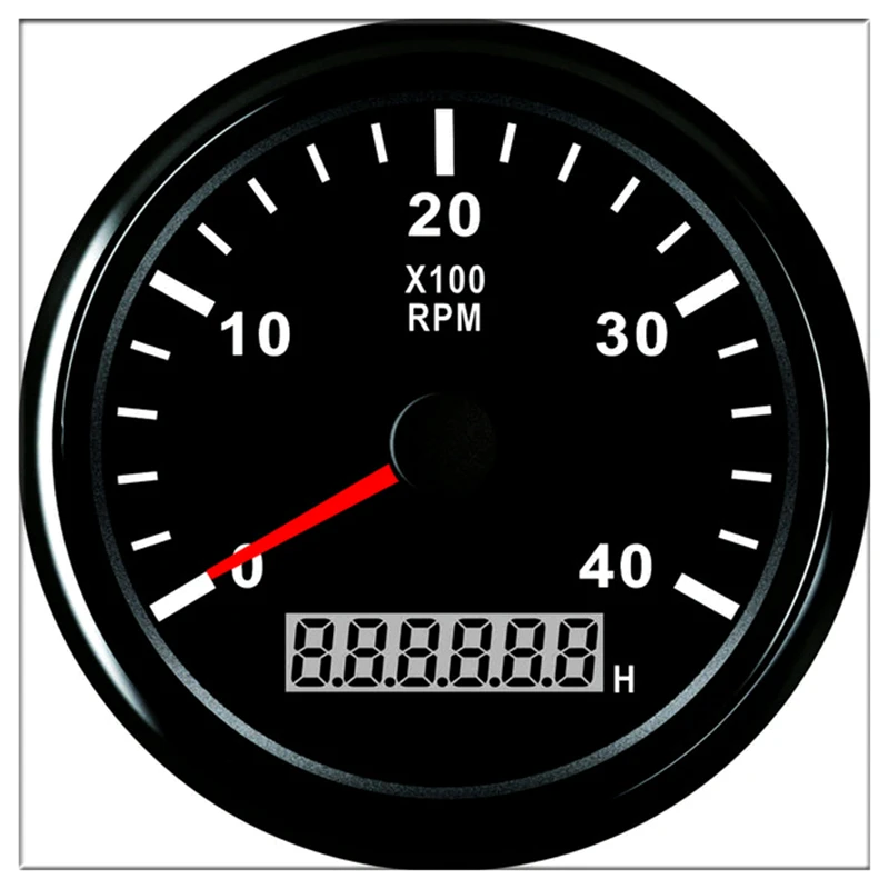 Tachometer for boat motor 85mm Round 0 4000RPM Hour meter Waterproof