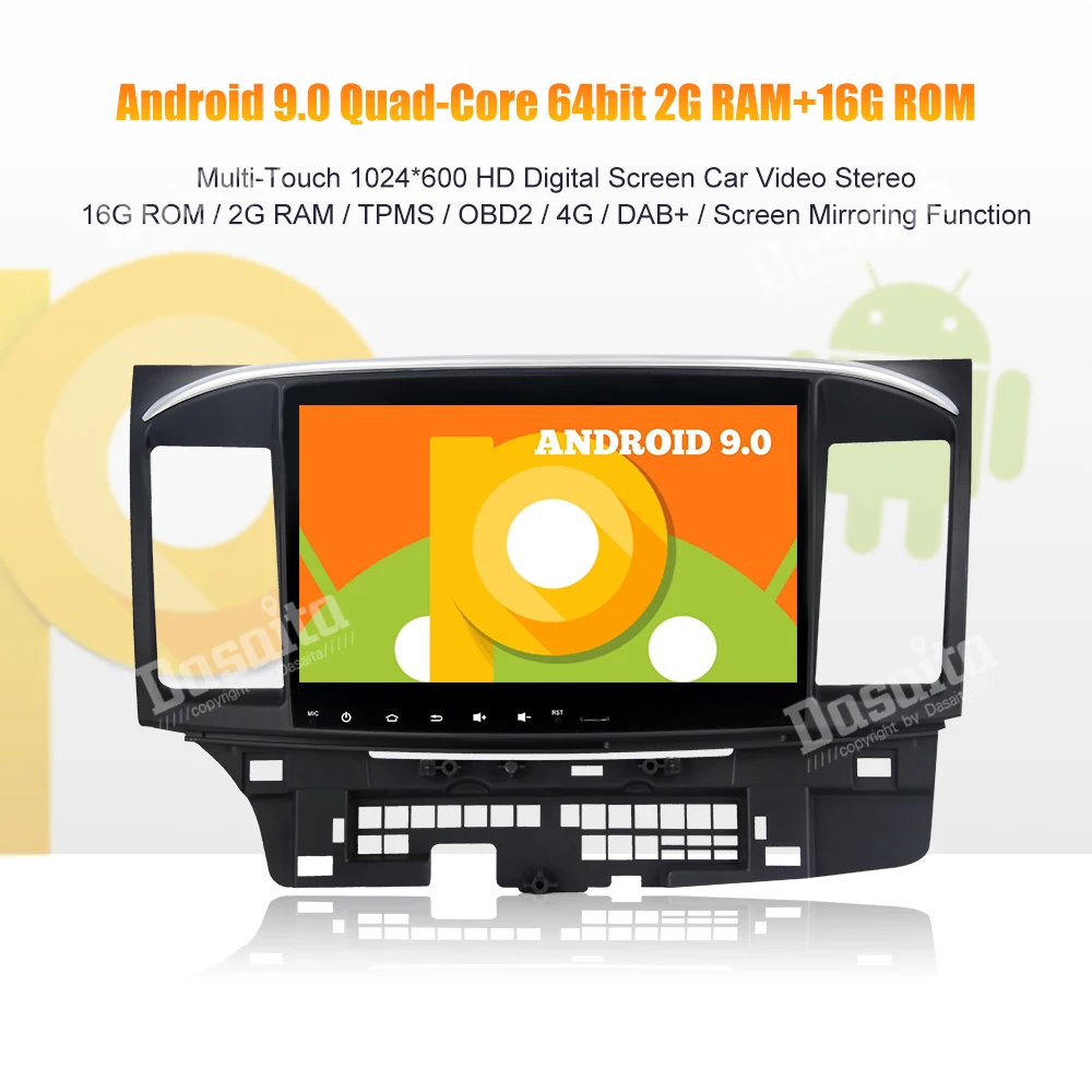 Excellent Android 9.0 Car Autoradio for Mitsubishi Lancer 10 EVO 10.2" IPS Multi Touch Screen Car Stereo Multimedia Navigation GPS MP3 0